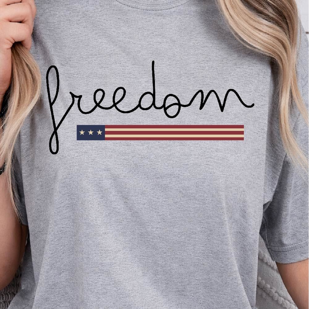 Freedom American Flag 4th Of July Patriotic Graphic Tee 2