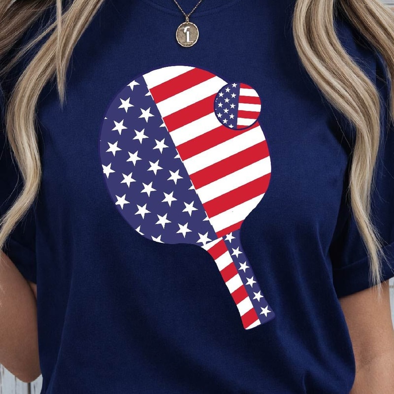 Tennis American Flag 4th Of July Graphic Tee 4