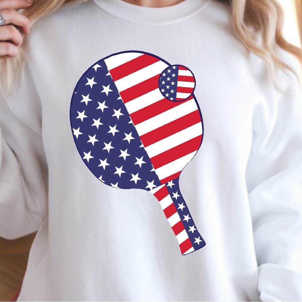 Tennis American Flag 4th Of July Graphic Tee 0