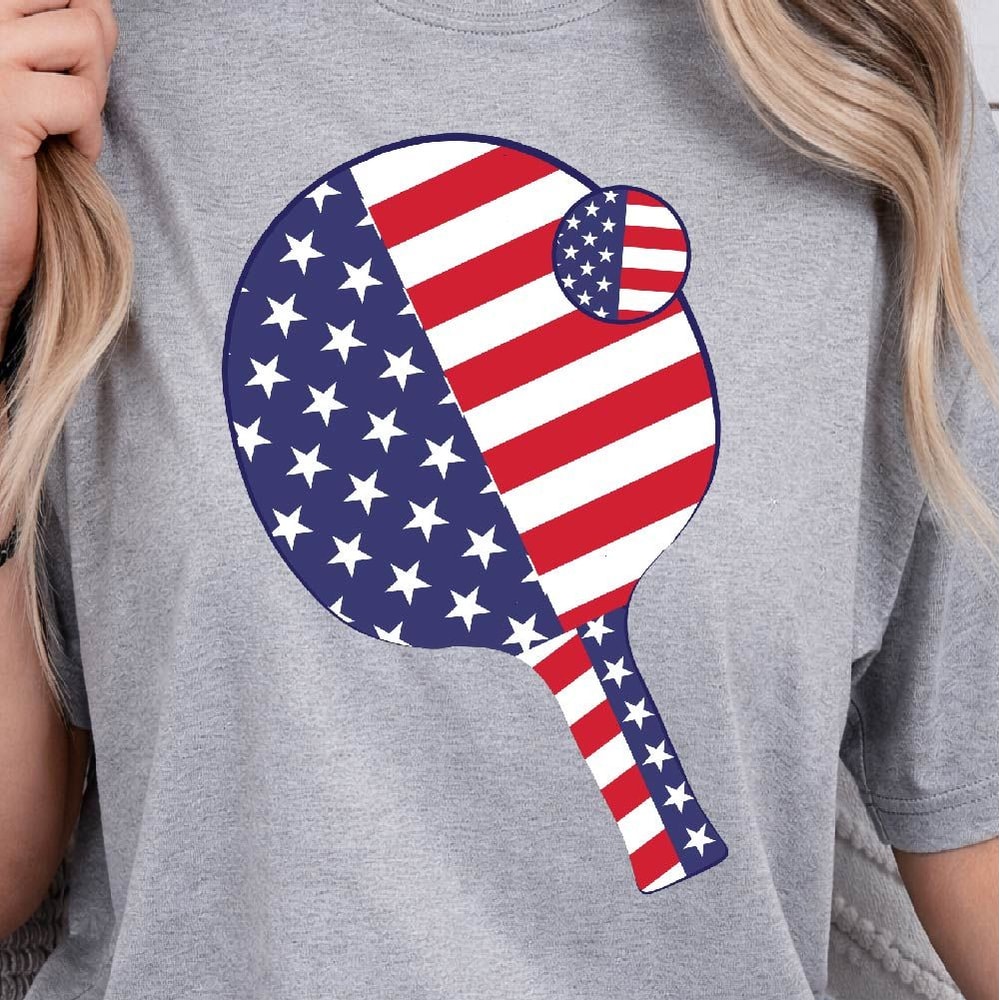 Tennis American Flag 4th Of July Graphic Tee 1