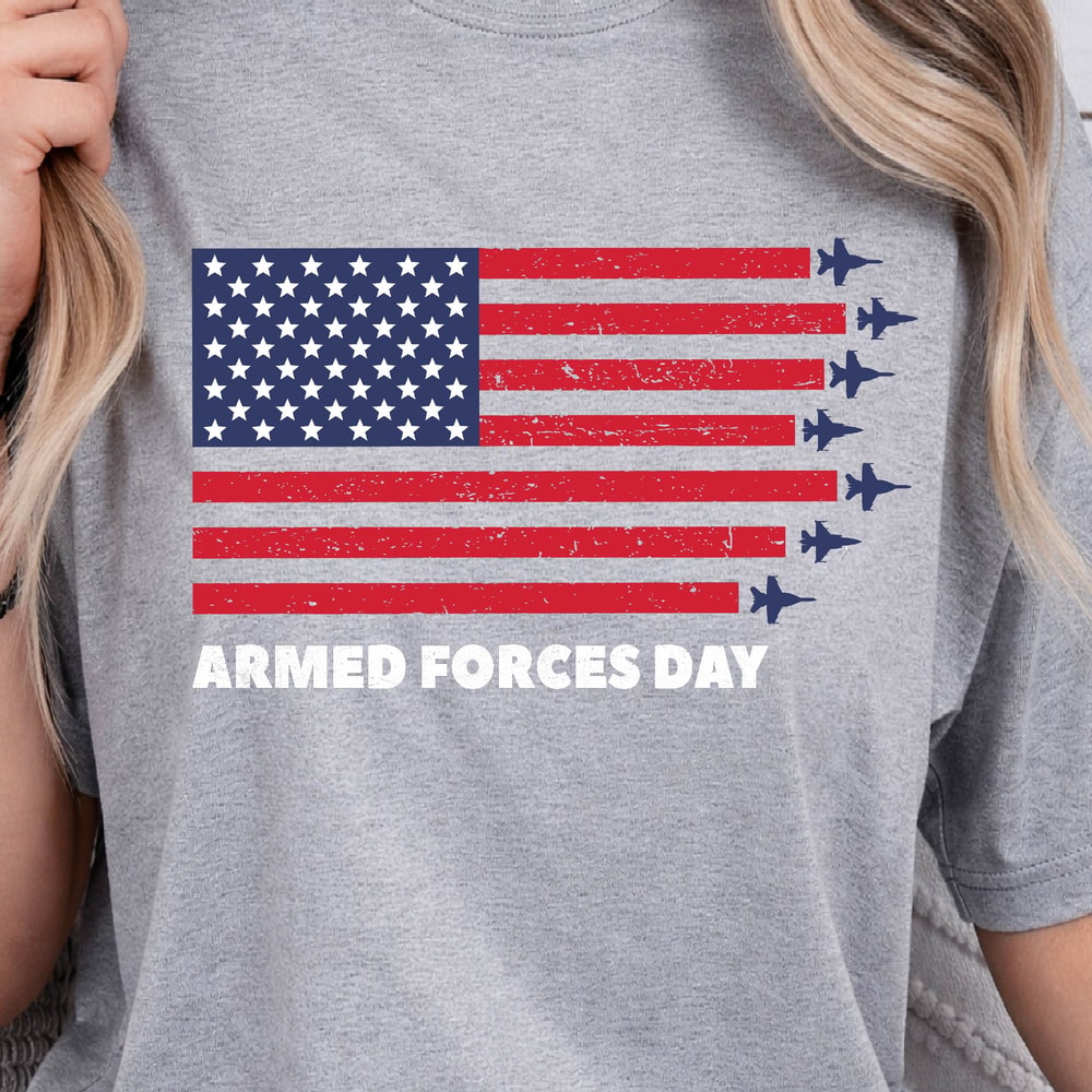 4th Of July Armed Forces Patriotic Graphic Tee 0