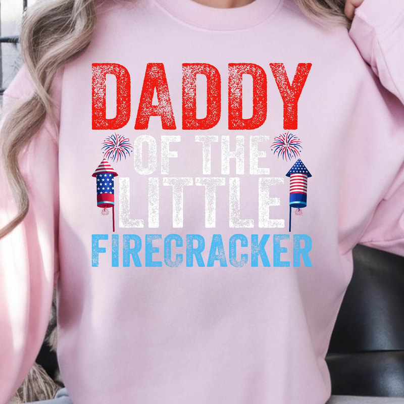 Daddy Of The Little Firecracker 4th Of July Patriotic Graphic Tee 1
