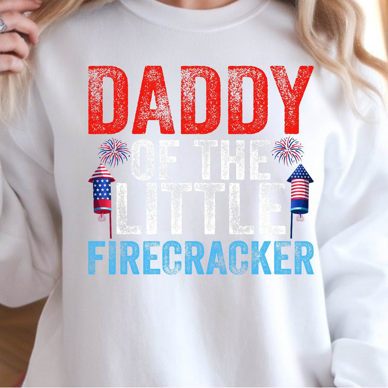 Daddy Of The Little Firecracker 4th Of July Patriotic Graphic Tee 3