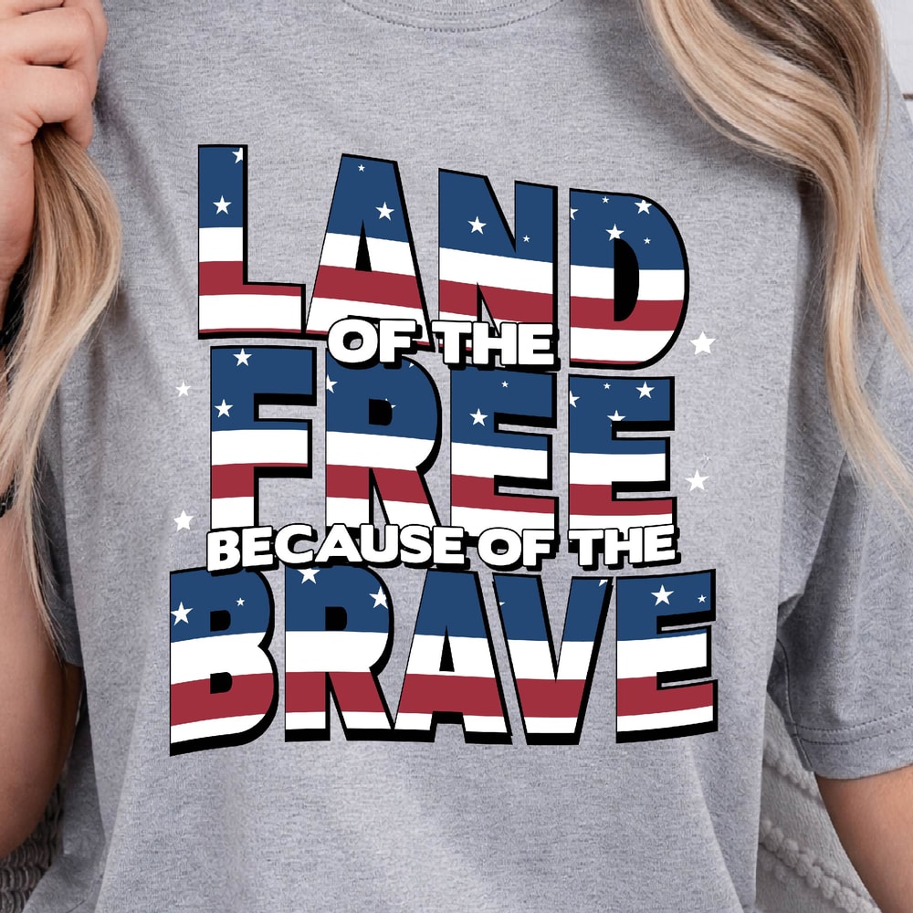 Land Of The Brave 4th Of July Patriotic Graphic Tee 2