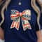 Patriotic Coquette Bow 4th Of July Hair Bow American Flag Hair Accessory 3