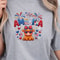 Patriotic Cow 4th Of July Glitter Graphic Tee Red White Blue Cow Shirt 1