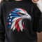 4th Of July Painted USA Flag Eagle Head Graphic Tee 0