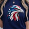 4th Of July Painted USA Flag Eagle Head Graphic Tee 3