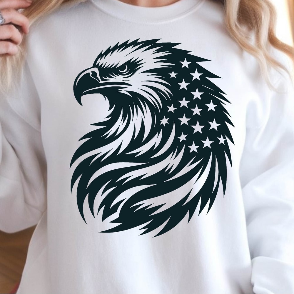 Eagle With American Flag 4th Of July Patriotic Graphic Tee 1
