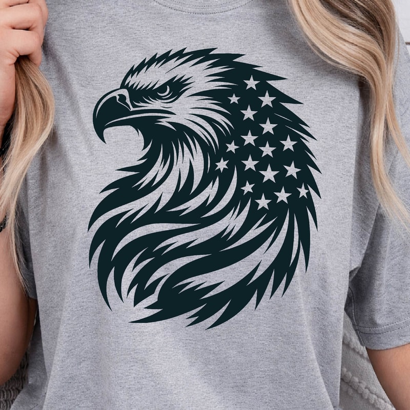 Eagle With American Flag 4th Of July Patriotic Graphic Tee 2
