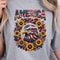Patriotic Eagle Sunflower 4th Of July America Graphic Tee 0