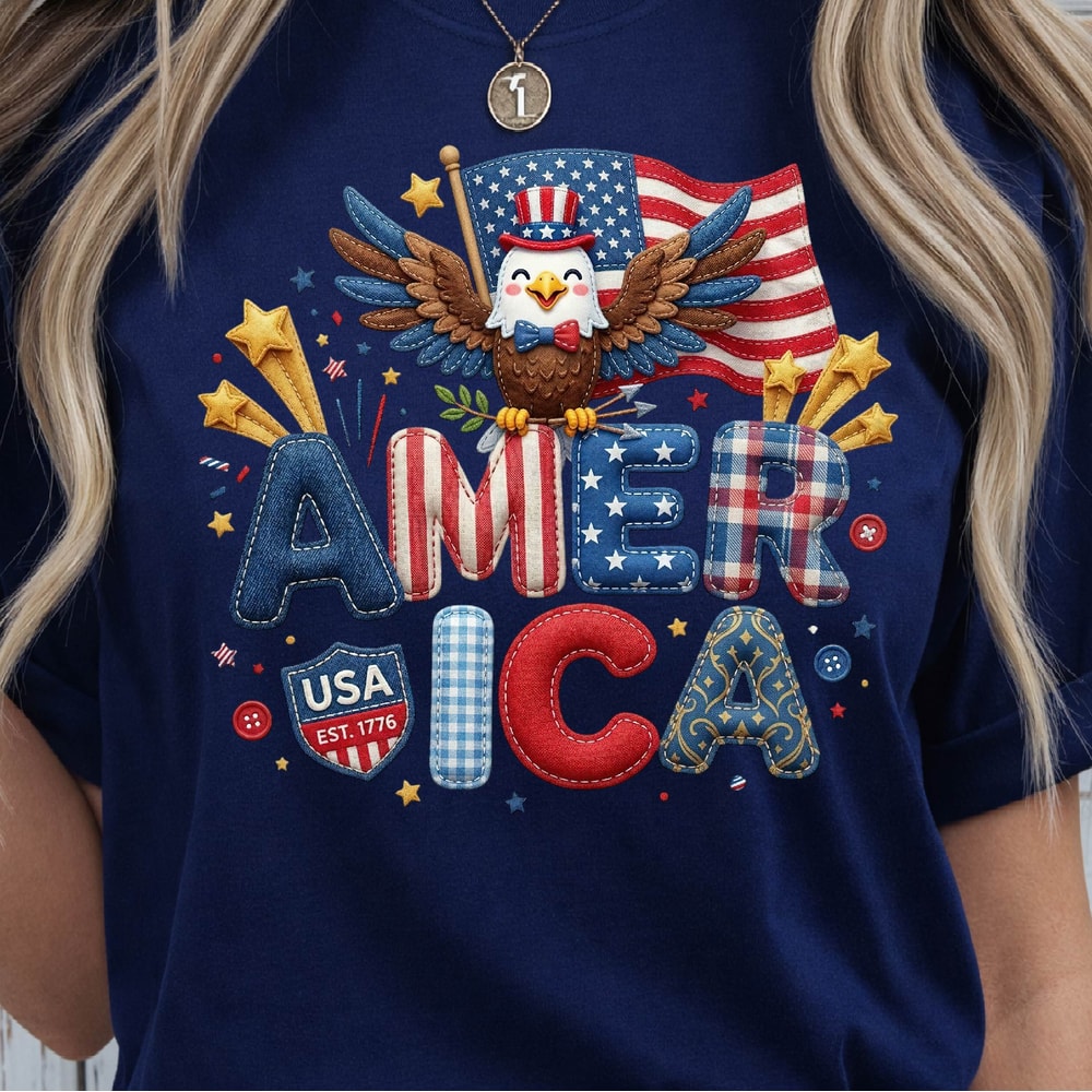 Patriotic Eagle America 4th Of July Graphic Tee 2