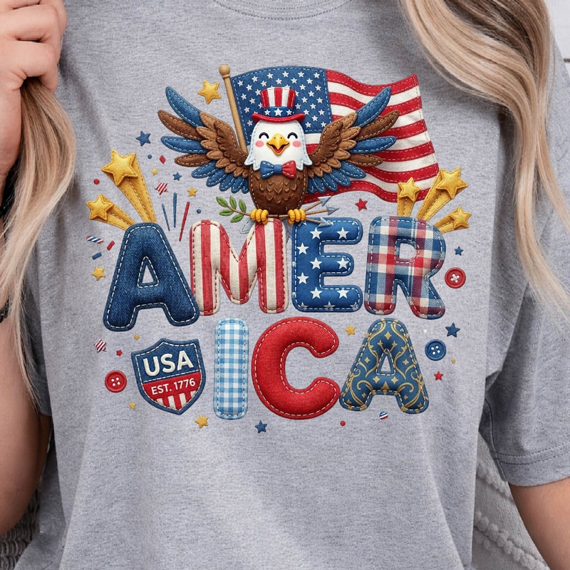 Patriotic Eagle America 4th Of July Graphic Tee 3