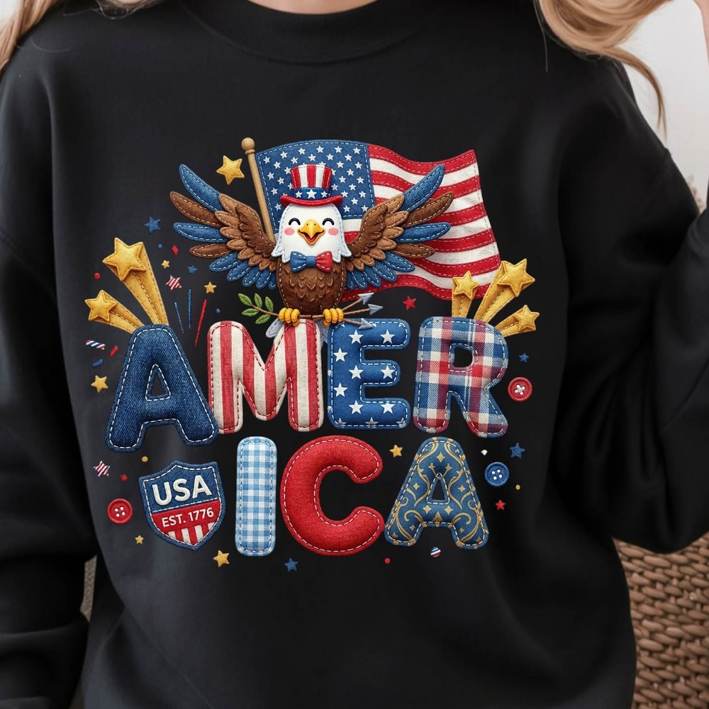 Patriotic Eagle America 4th Of July Graphic Tee 4