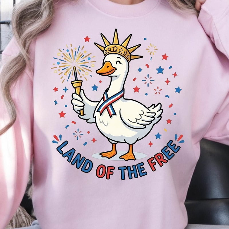 Patriotic Goose Land 4th Of July Graphic Tee 3