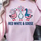 Red White Goose 4th Of July Patriotic Graphic Tee 1