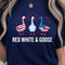 Red White Goose 4th Of July Patriotic Graphic Tee 2