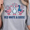 Red White Goose 4th Of July Patriotic Graphic Tee 3