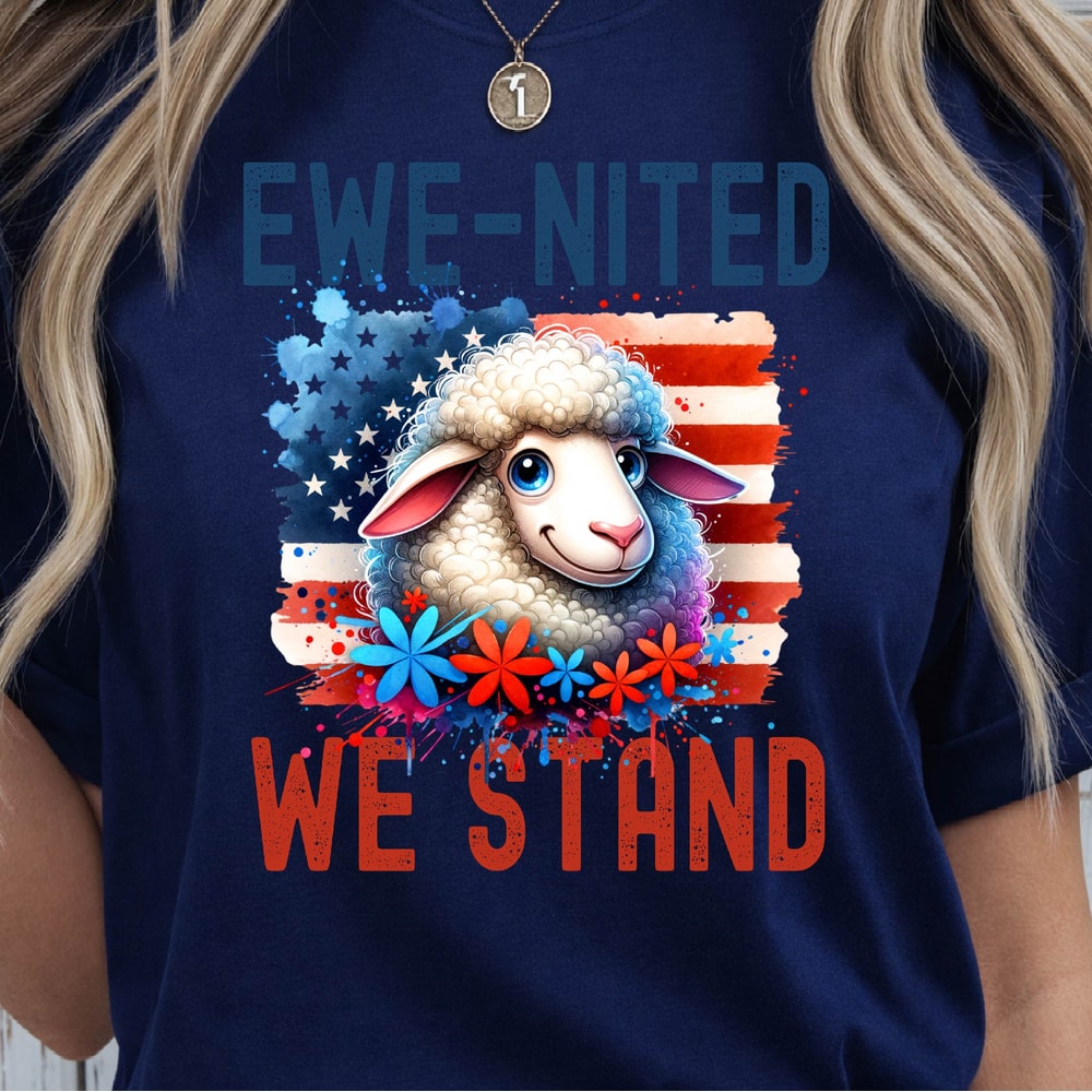 United We Stand 4th Of July PNG Sheep Patriotic Design 1