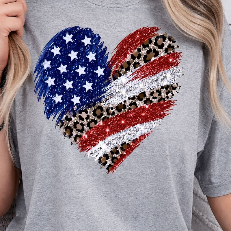 Patriotic Heart 4th Of July Decor American Flag Heart Ornament Gift 1