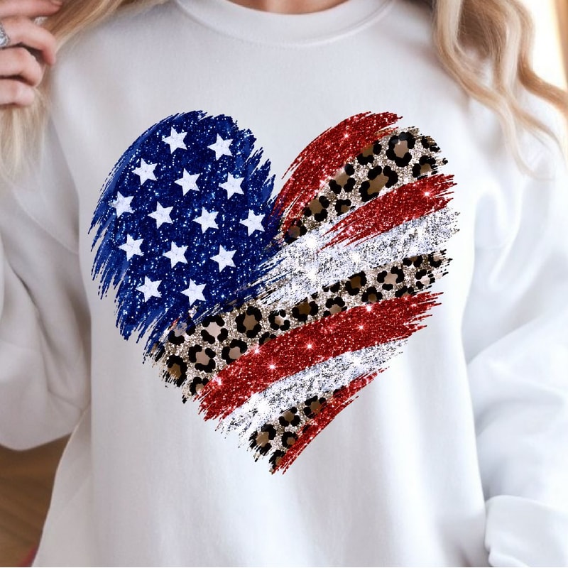 Patriotic Heart 4th Of July Decor American Flag Heart Ornament Gift 4