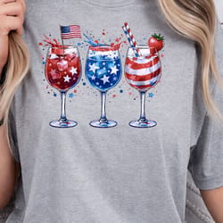 patriotic 4th of july wine glasses set – american flag holiday drinkware gift