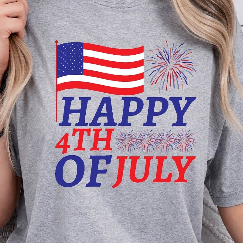 Happy 4th Of July Patriotic TShirt Design Graphic Tee Happy 4th Of July TShirt Design 1