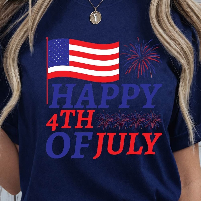 Happy 4th Of July Patriotic TShirt Design Graphic Tee Happy 4th Of July TShirt Design 4