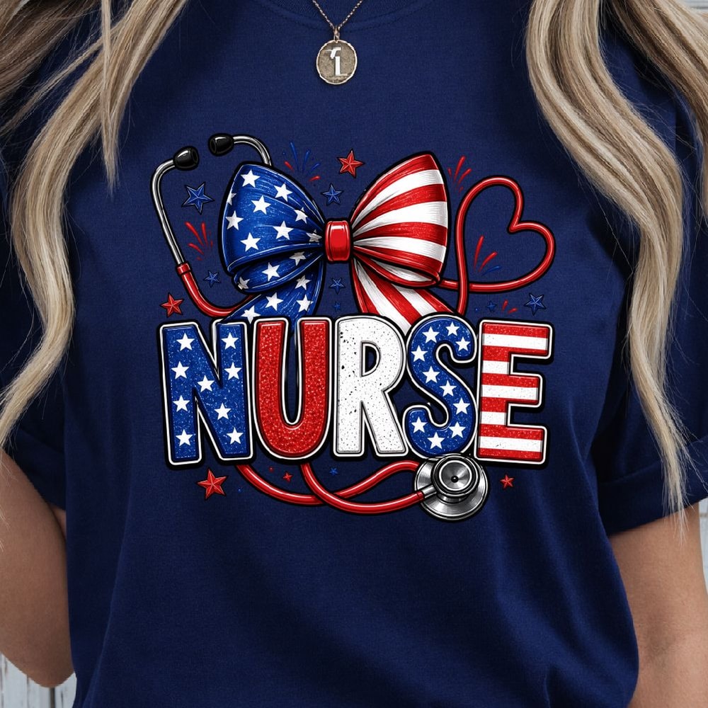 Patriotic Nurse 4th Of July Gift Red White Blue Nurse Appreciation Decor Ornament 4
