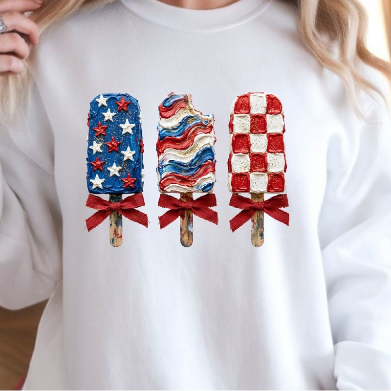 Patriotic Popsicle 4th Of July Decor Red White Blue Summer Holiday Ornament Gift 4