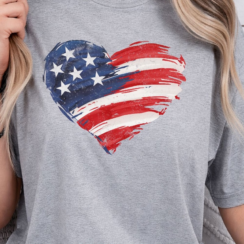 USA Flag Heart 4th Of July Decor Patriotic American Heart Ornament Gift 1