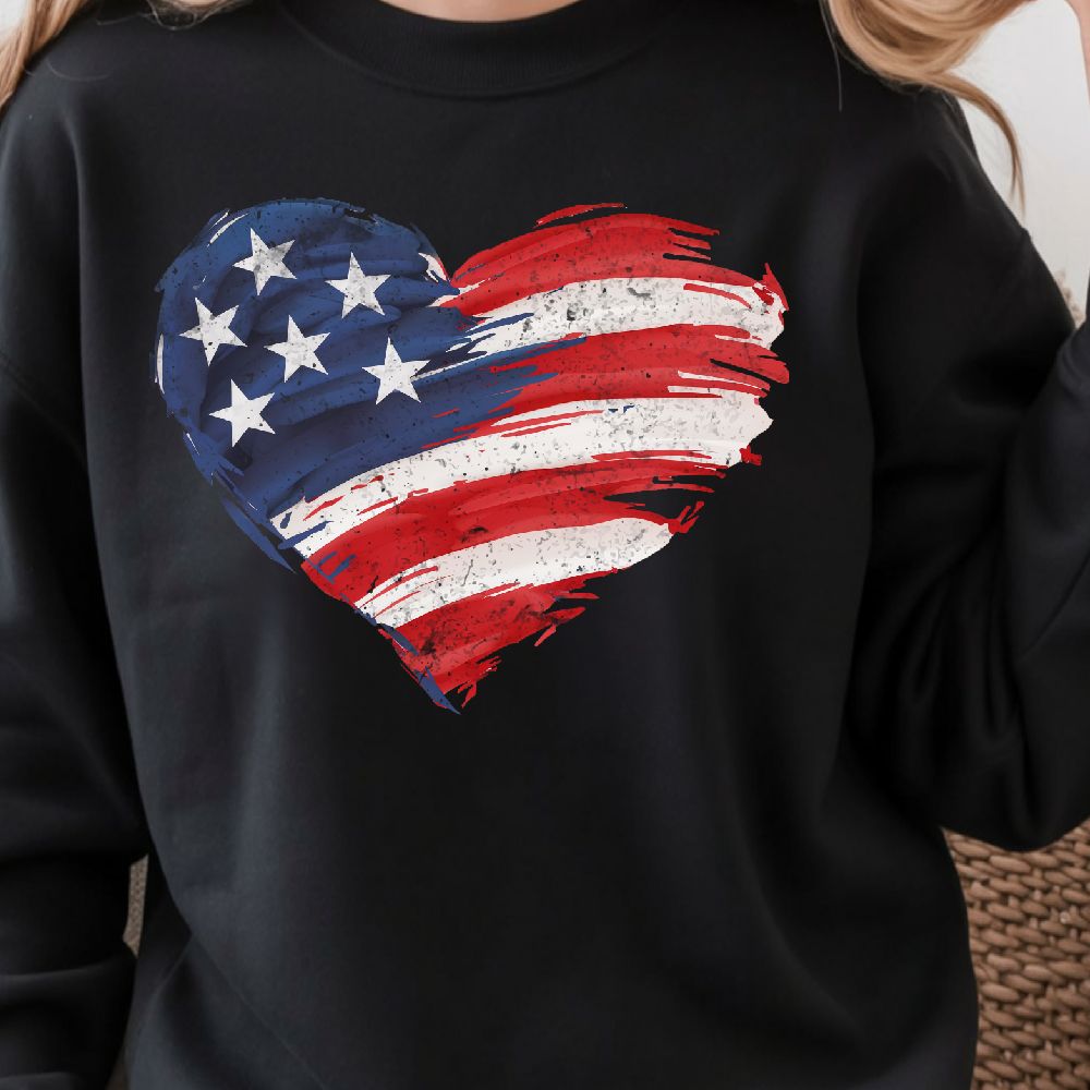 USA Flag Heart 4th Of July Decor Patriotic American Heart Ornament Gift 2