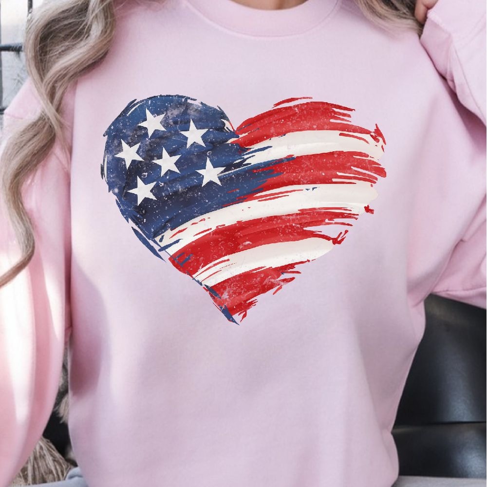USA Flag Heart 4th Of July Decor Patriotic American Heart Ornament Gift 3