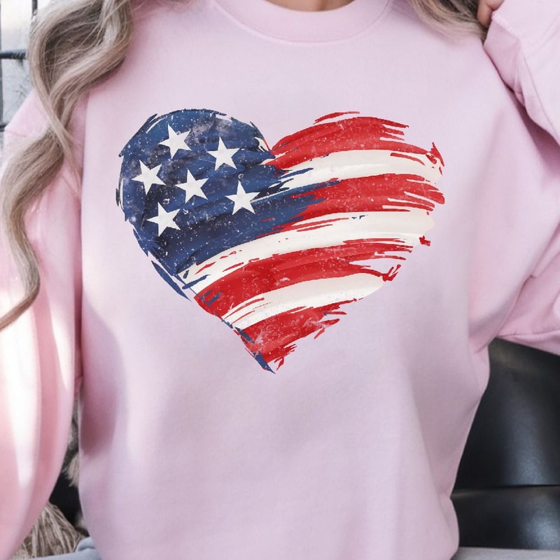 USA Flag Heart 4th Of July Decor Patriotic American Heart Ornament Gift 3