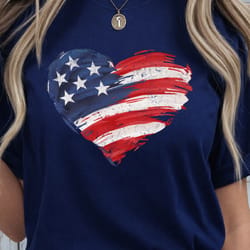 usa flag heart 4th of july decor – patriotic american heart ornament gift