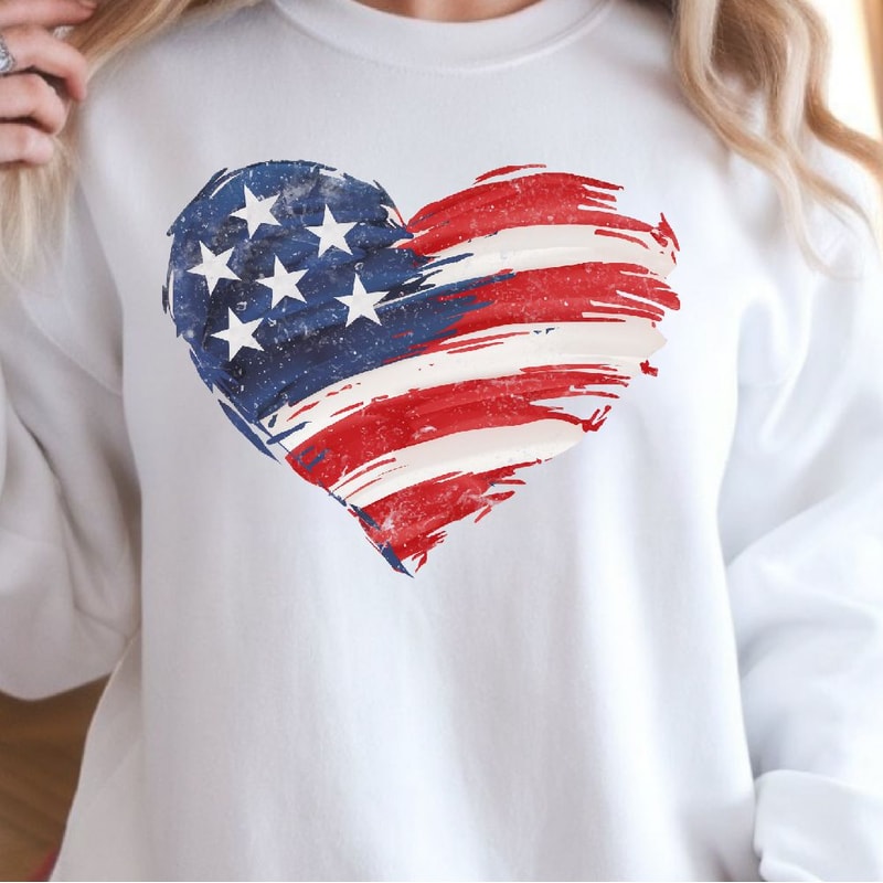 USA Flag Heart 4th Of July Decor Patriotic American Heart Ornament Gift 4