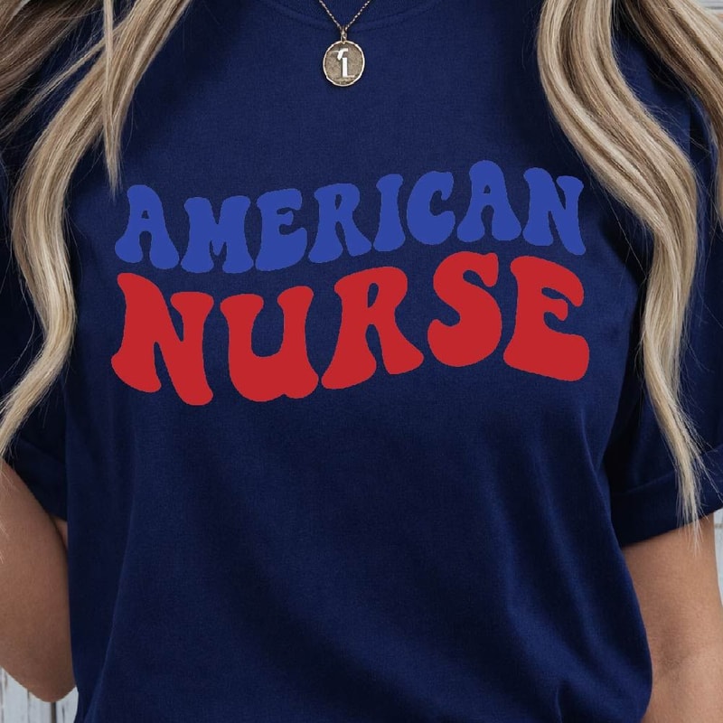American Nurse 4th Of July Patriotic Graphic Tshirt 1