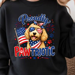 4th of july goldendoodle patriotic dog design – red white blue independence day t-shirt graphic