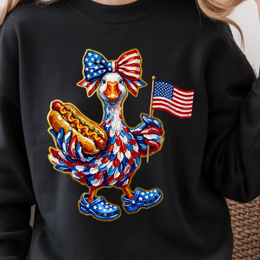 4th Of July Goose Patriotic Design Red White Blue Funny Independence Day TShirt Graphic 2