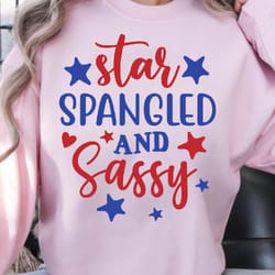 star spangled and sassy 4th of july patriotic graphic tee