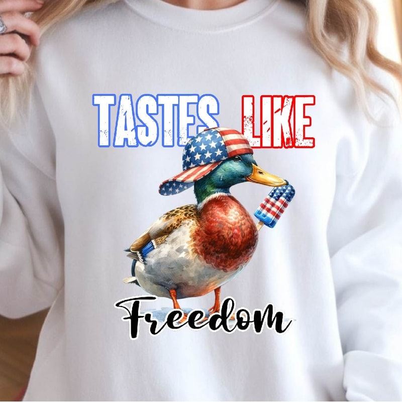 Taste Like Freedom Mallard Duck 4th Of July Graphic Tee 3