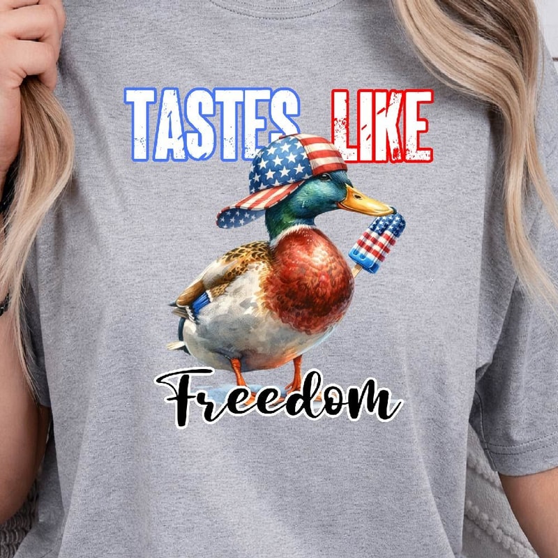 Taste Like Freedom Mallard Duck 4th Of July Graphic Tee 0