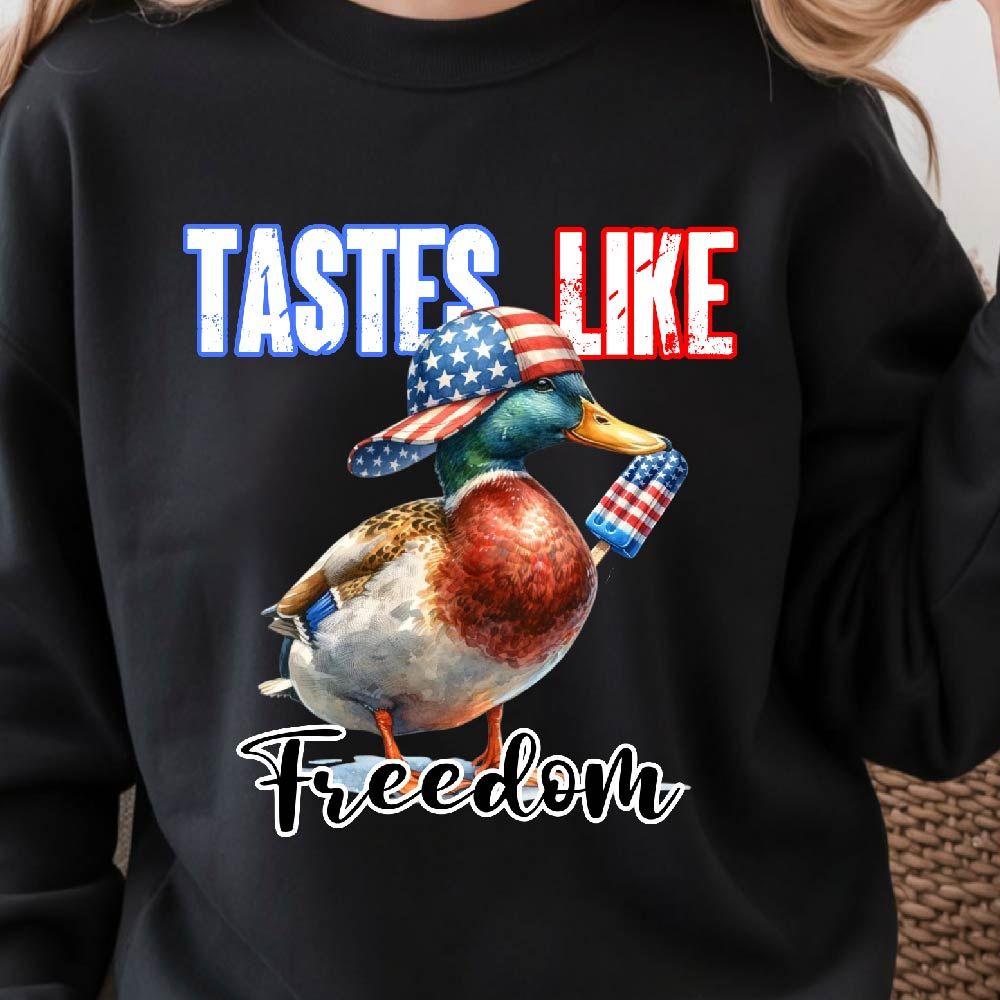 Taste Like Freedom Mallard Duck 4th Of July Graphic Tee 2
