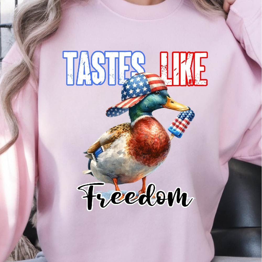 Taste Like Freedom Mallard Duck 4th Of July Graphic Tee 4