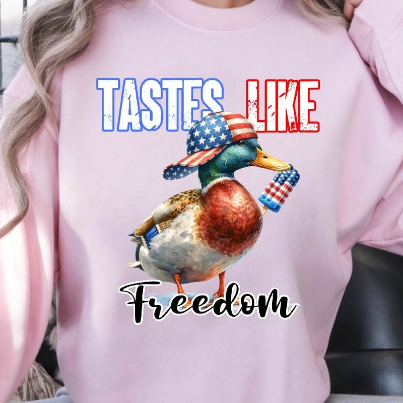 Taste Like Freedom Mallard Duck 4th Of July Graphic Tee 4