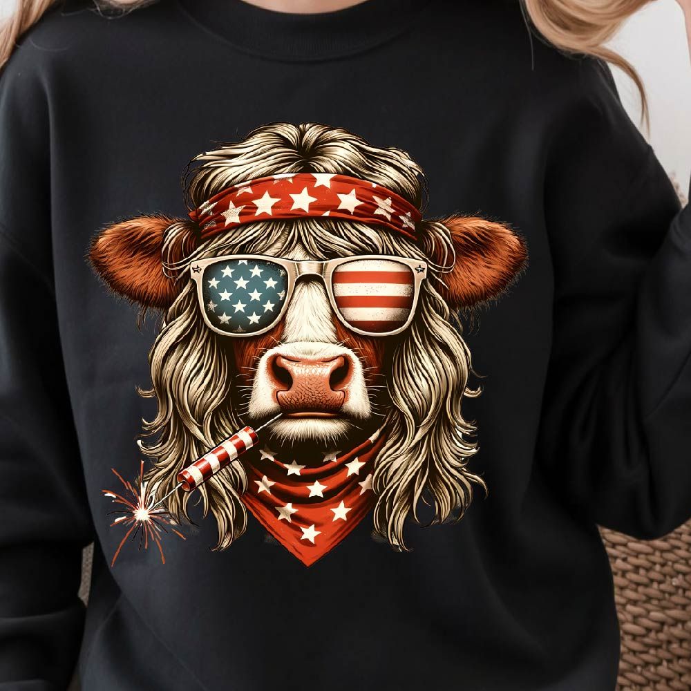 4th Of July Heifer Patriotic Cow Graphic Tee 3
