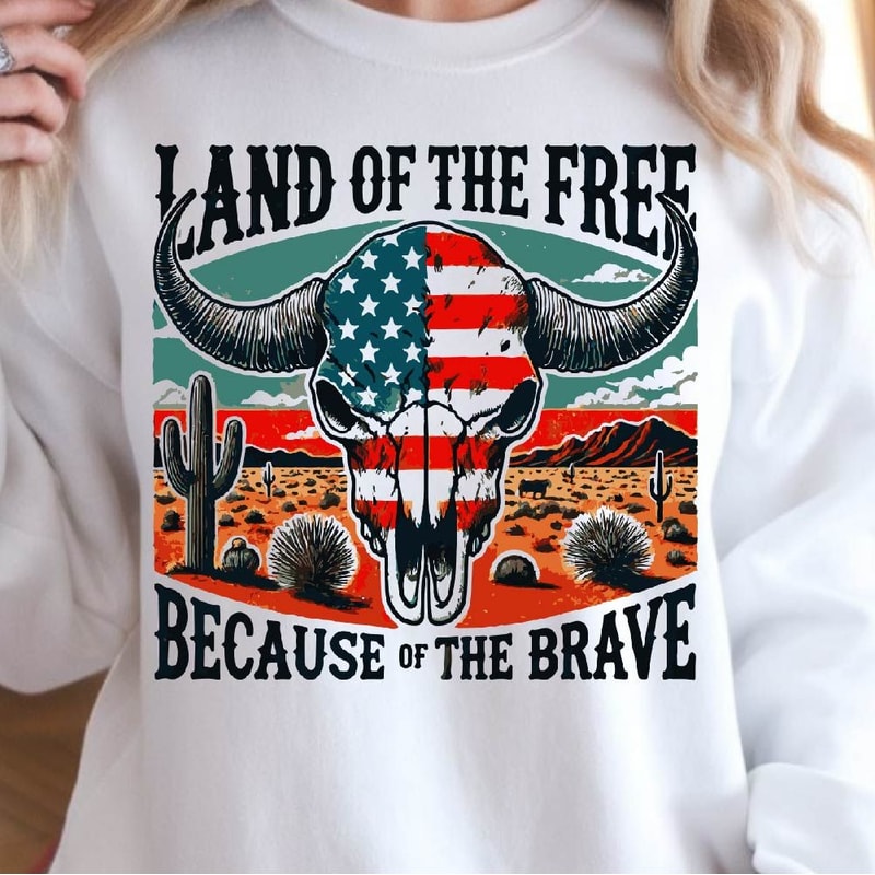 Land Of The Free 4th Of July Patriotic Graphic Tee 2