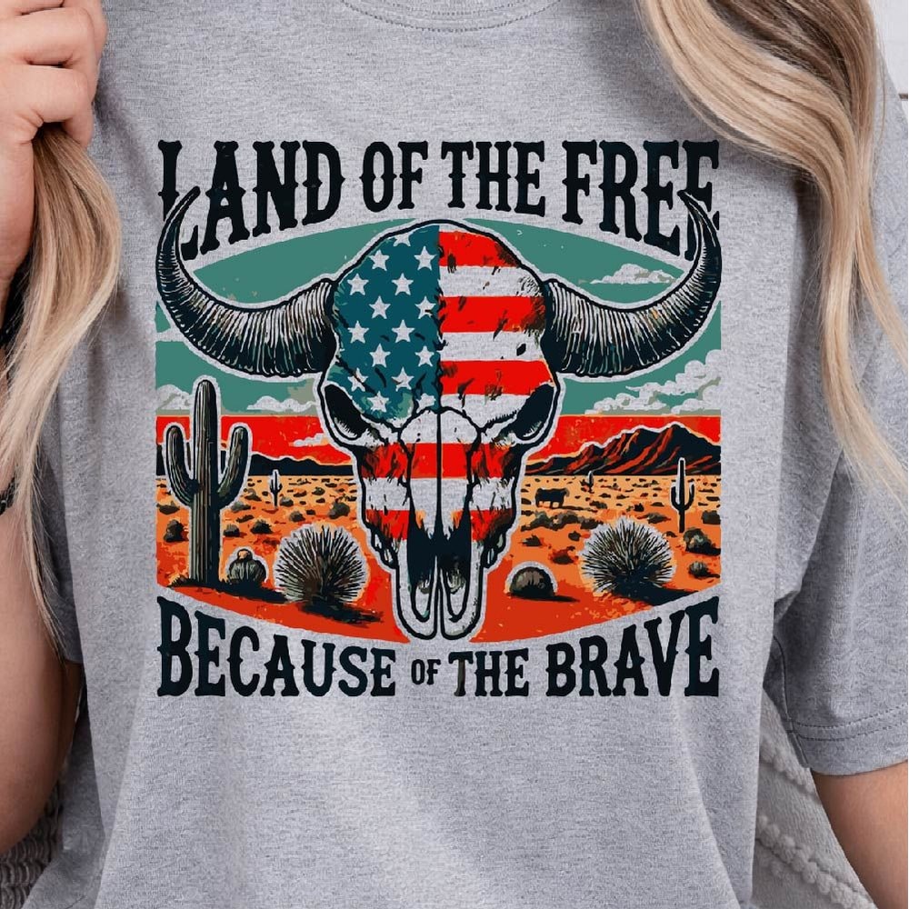 Land Of The Free 4th Of July Patriotic Graphic Tee 3