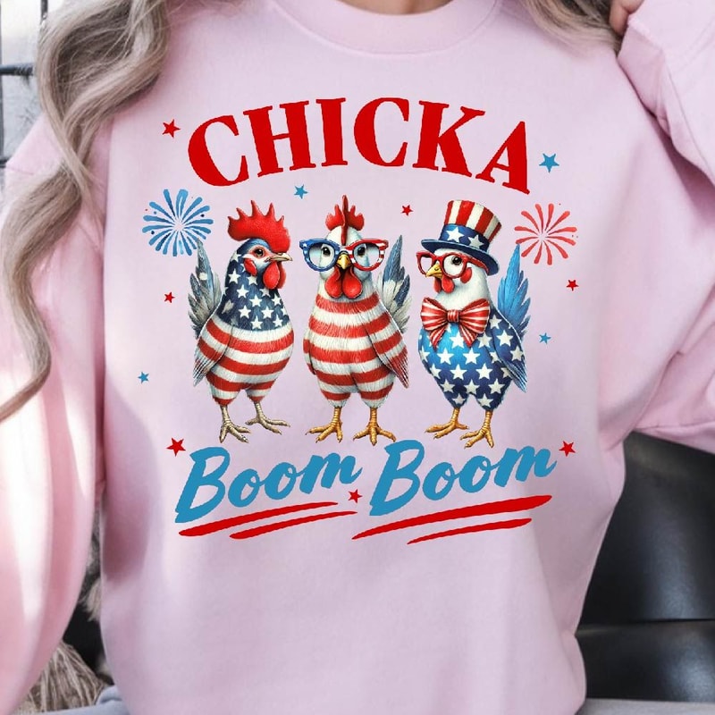 4th Of July USA Patriotic Chicken Graphic Tee 4