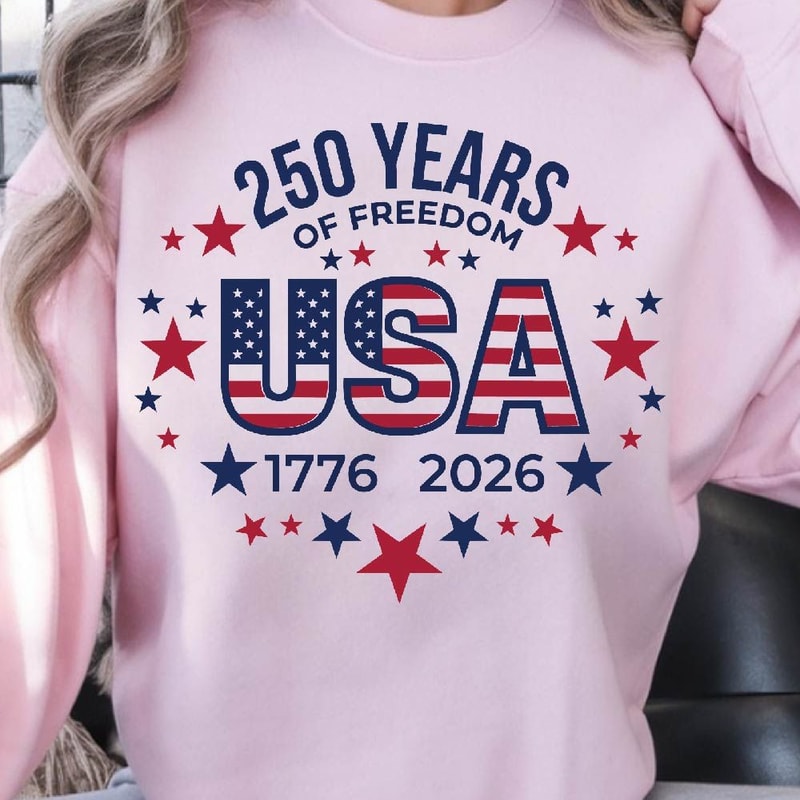 250 Years Of Freedom 4th Of July Patriotic Graphic Tee 1
